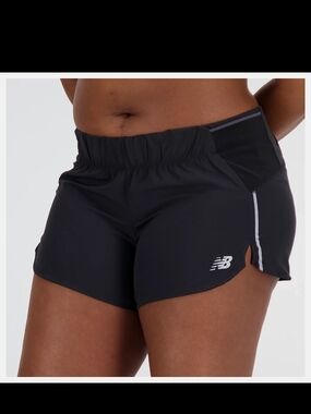 New Balance Athletic Running Shorts with Reflective Trim / Black / Medium